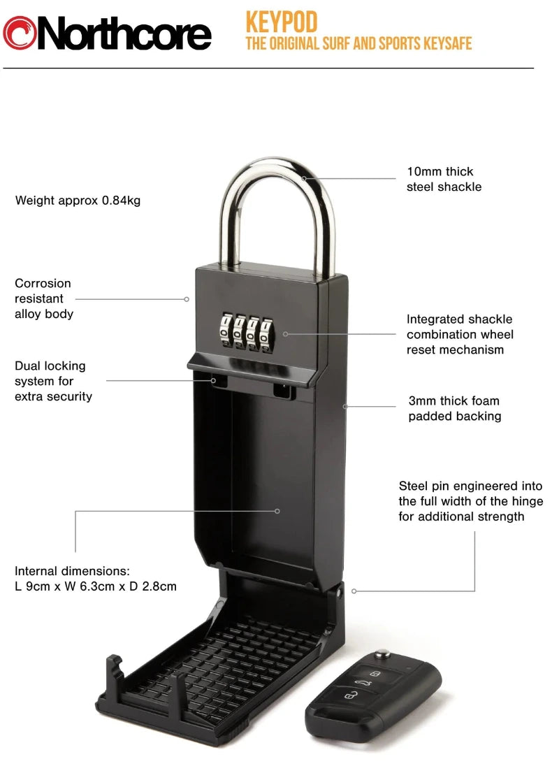 🔒 Northcore® Keypod 5G – Padlock, ultra-secure key box with code