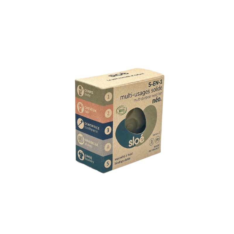 🧼 Néo V3 – 5-in-1 multi-purpose solid nomadic soap (60g) by Sloé