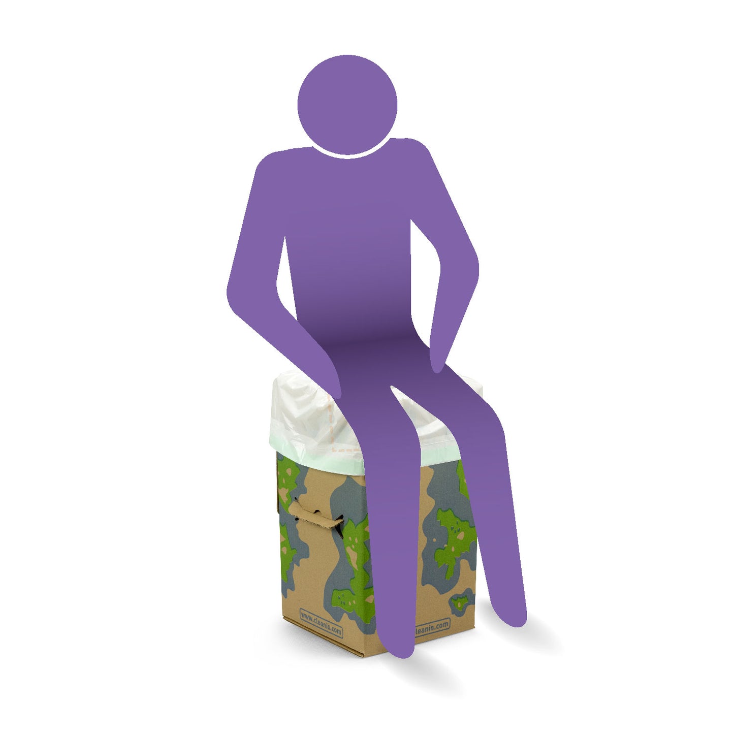 Cleanis cardboard dry toilet kit – Compact, practical, eco-responsible & economical for vans, roof tents, campers, truck drivers, fishermen...