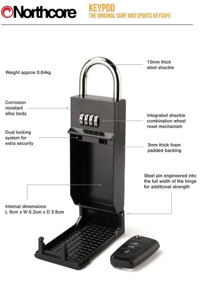 🔒 Northcore® Keypod 5G – Padlock, ultra-secure key box with code