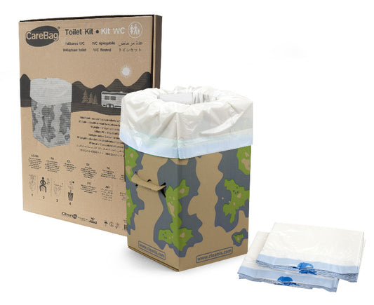 Cleanis cardboard dry toilet kit – Compact, practical, eco-responsible &amp; economical for vans, roof tents, campers, truck drivers, fishermen...