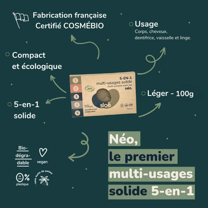 Sloé – Solid soap 🧼 Néo V3 multi-purpose 5-in-1 (100 g) by Sloé