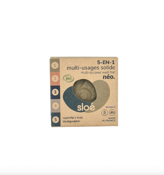 🧼 Néo V3 – 5-in-1 multi-purpose solid nomadic soap (60g) by Sloé