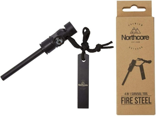 🔥 Northcore – Fire Steel 4-in-1 Compact Survival Tool